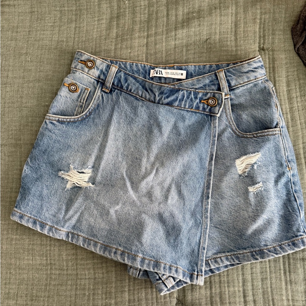 Zara Blue Denim Women Shorts